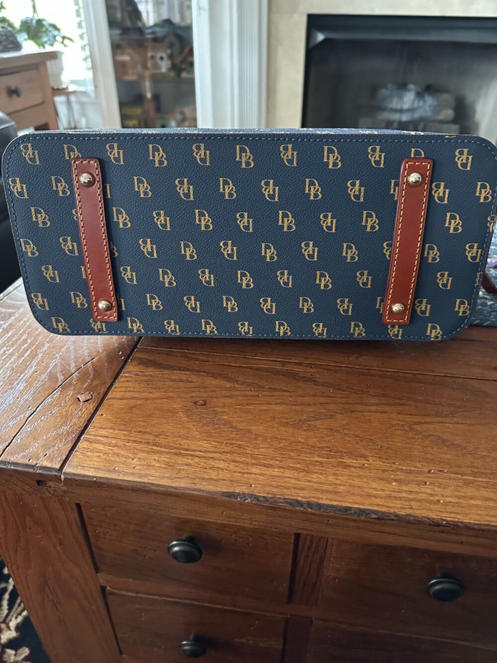 Dooney and Bourke Gretta  blue domed satchel - Picture 4 of 9